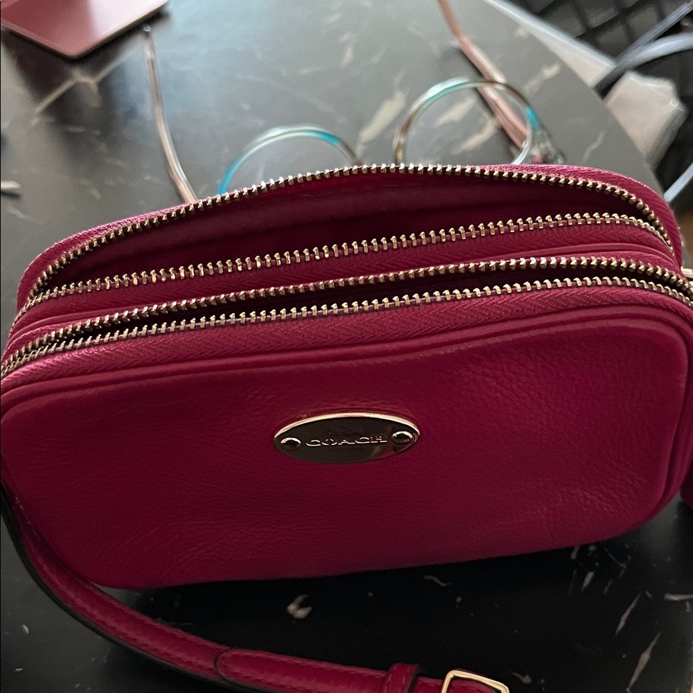 Coach Fuchsia Leather Crossbody Bag - Picture 4 of 4